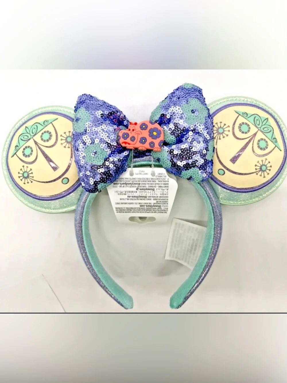Disney Sequin Bow Ear Headband in Purple & Mint